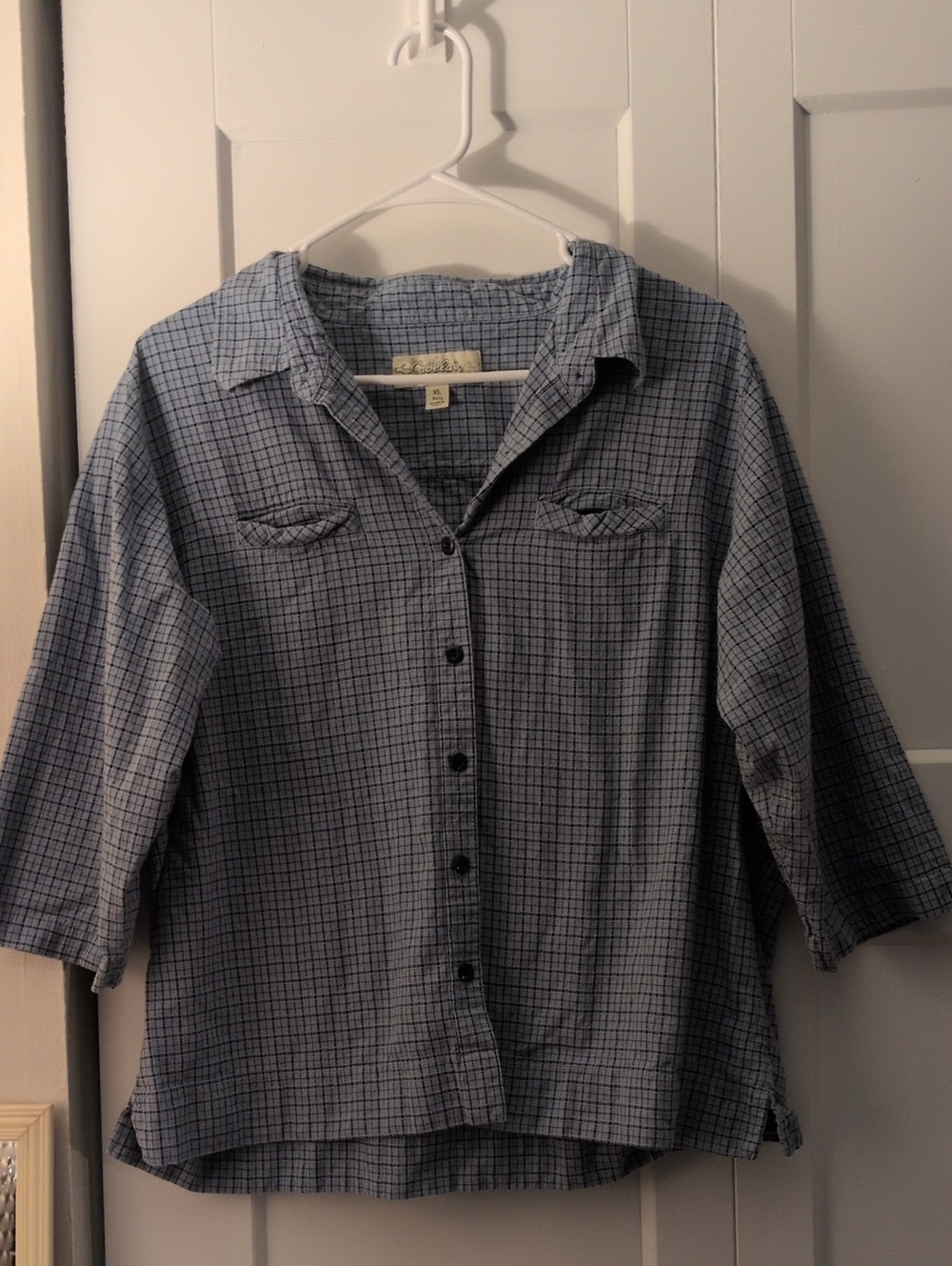 Cabelas Light Blue Plaid Button-Up Shirt